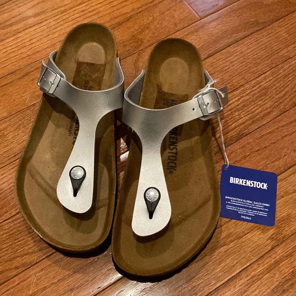 Birkenstock silver gizeh size 40